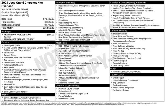 2024 Jeep Grand Cherokee 4xe Overland