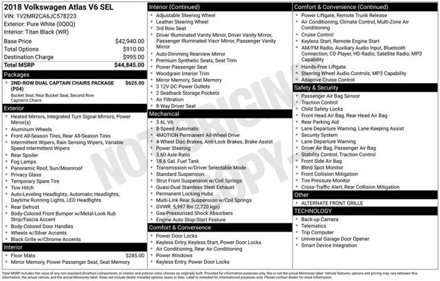 2018 Volkswagen Atlas 3.6L V6 SEL