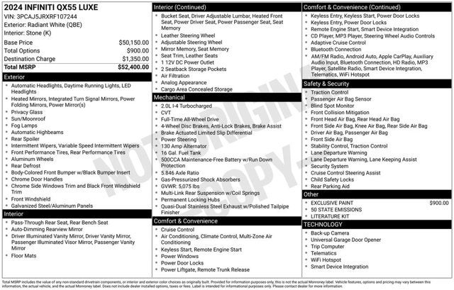 2024 INFINITI QX55 LUXE