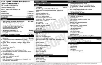 2021 Toyota Tacoma 4WD TRD Off Road