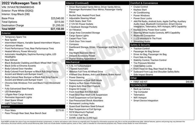 2022 Volkswagen Taos S