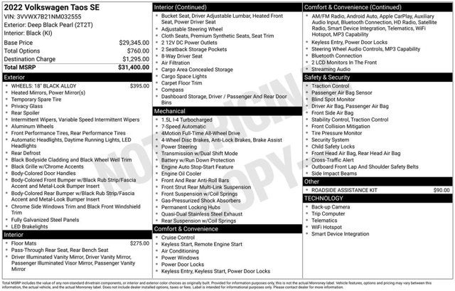 2022 Volkswagen Taos SE