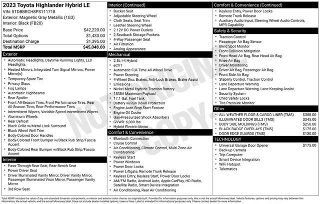 2023 Toyota Highlander Hybrid LE
