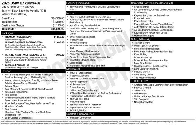 2025 BMW X7 xDrive40i