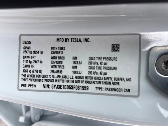 2025 Tesla Model 3 Long Range