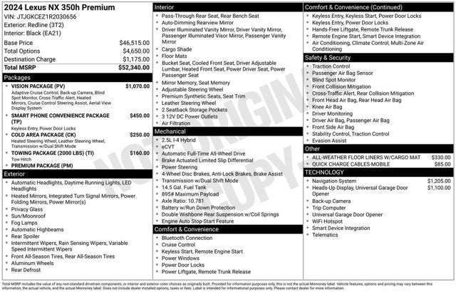 2024 Lexus NX NX 350h Premium