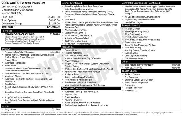 2025 Audi Q6 e-tron Premium