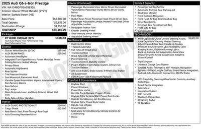 2025 Audi Q6 e-tron Prestige
