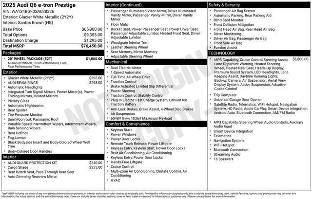 2025 Audi Q6 e-tron Prestige