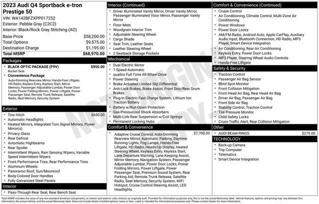2023 Audi Q4 e-tron Sportback Prestige