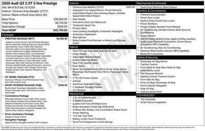 2020 Audi Q3 S line Prestige