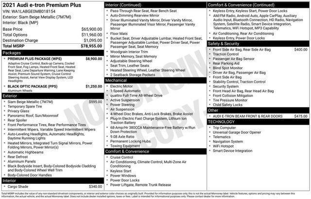 2021 Audi e-tron Premium Plus