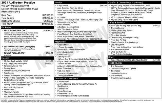 2021 Audi e-tron Prestige