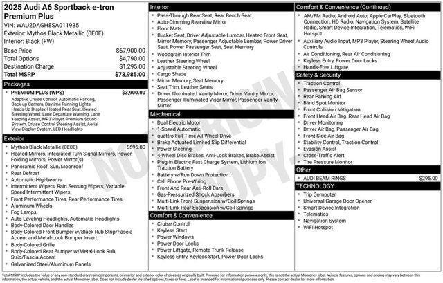 2025 Audi A6 e-tron Premium Plus