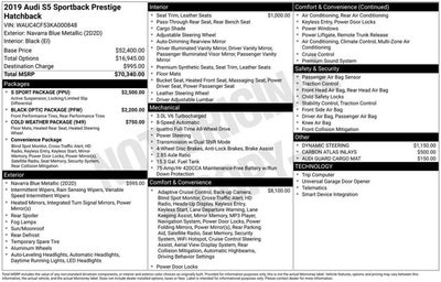 2019 Audi S5 Sportback Prestige