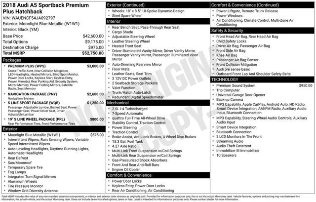 2018 Audi A5 Sportback Premium Plus
