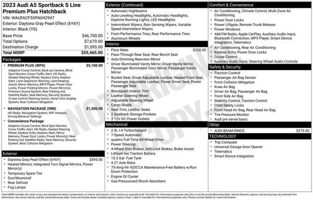 2023 Audi A5 Sportback S line Premium Plus