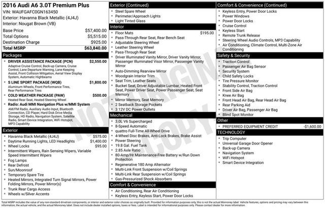 2016 Audi A6 3.0T Premium Plus
