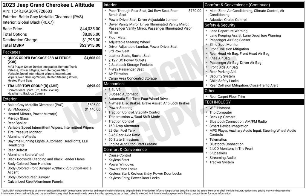 2023 Jeep Grand Cherokee L Altitude