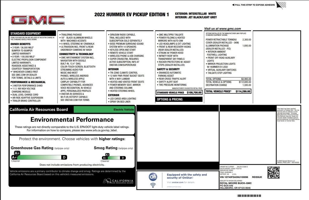 2022 GMC Hummer EV Edition 1 Pickup