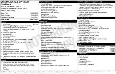 2025 Mazda Mazda3 2.5 S Premium Package