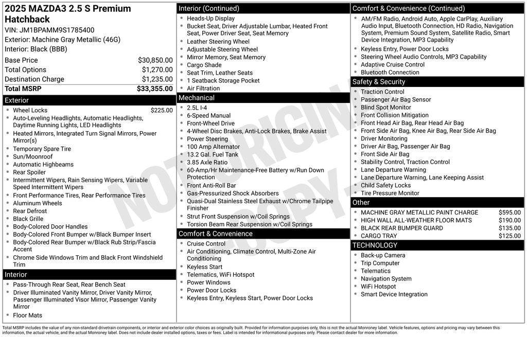 2025 Mazda Mazda3 2.5 S Premium Package