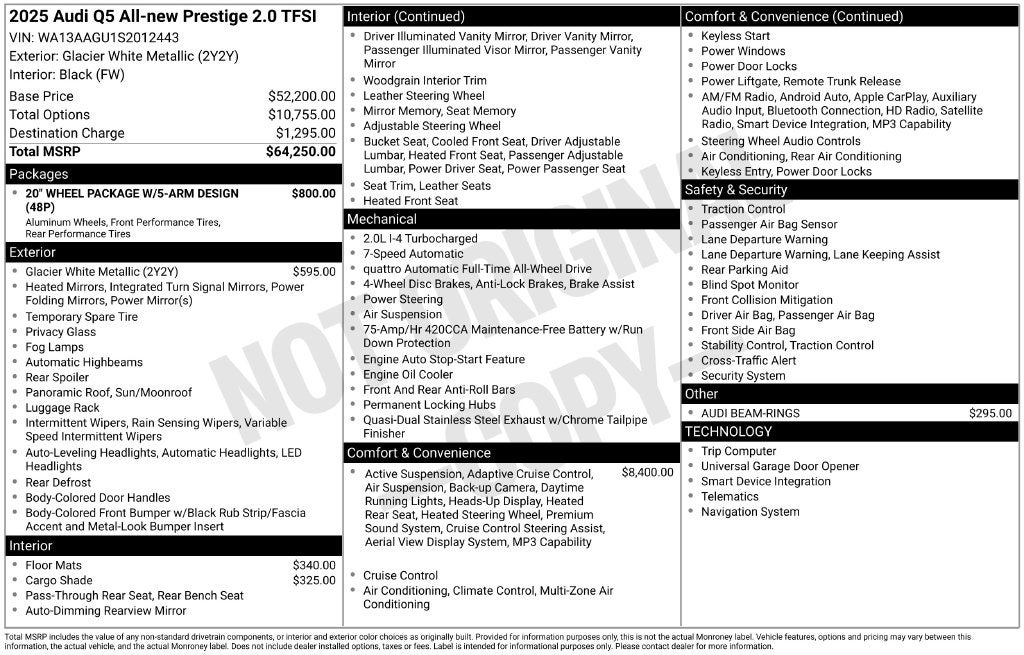 2025 Audi Q5 2.0T Prestige quattro