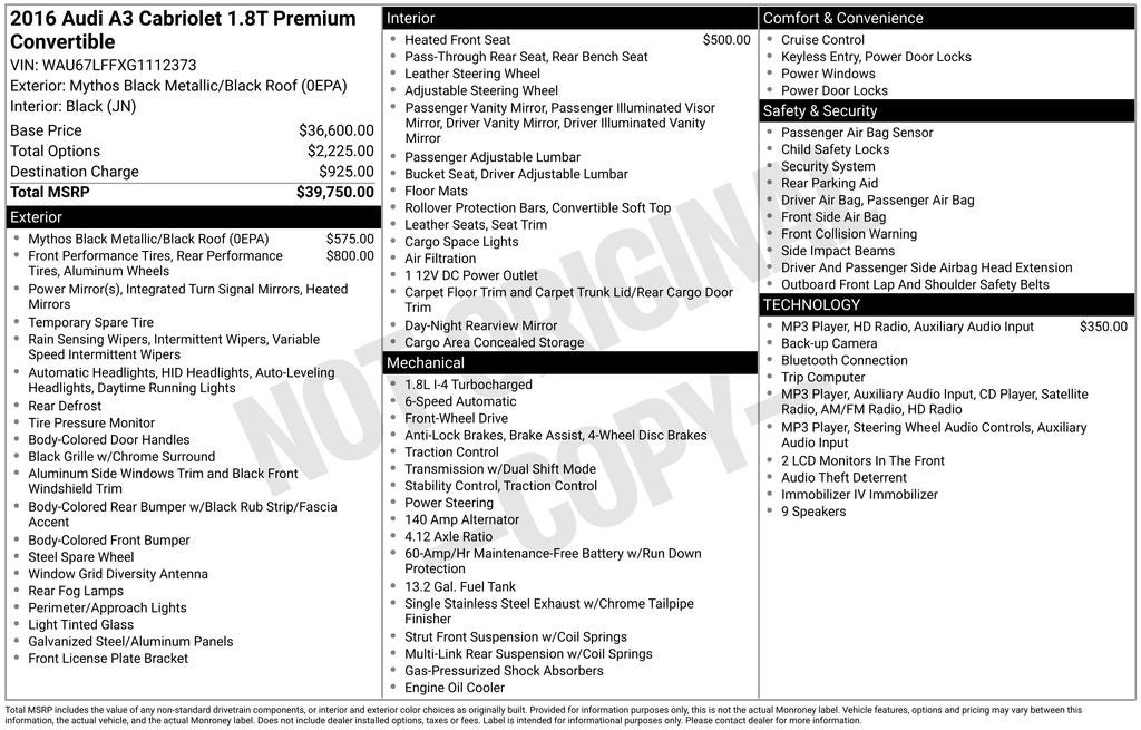 2016 Audi A3 1.8T Premium